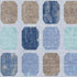 5' X 8' Denim Blue Brown And Teal Geometric Washable Area Rug With UV Protection