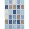 8' X 10' Denim Blue Brown And Teal Geometric Washable Area Rug With UV Protection