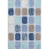 8' X 10' Denim Blue Brown And Teal Geometric Washable Area Rug With UV Protection