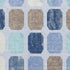 8' X 10' Denim Blue Brown And Teal Geometric Washable Area Rug With UV Protection