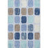 8' X 10' Denim Blue Brown And Teal Geometric Washable Area Rug With UV Protection