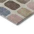 5' X 8' Linen Ivory And Brown Geometric Washable Area Rug With UV Protection