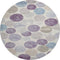 8' Plum Beige And Blue Geometric Washable Round Rug With UV Protection