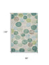 8' X 10' Teal Green And Ivory Geometric Washable Area Rug With UV Protection