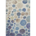 5' X 8' Navy Blue Ivory And Taupe Geometric Washable Area Rug With UV Protection