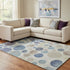 8' X 10' Navy Blue Ivory And Taupe Geometric Washable Area Rug With UV Protection