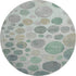 8' Sage Beige And Tan Geometric Washable Round Rug With UV Protection