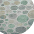8' Sage Beige And Tan Geometric Washable Round Rug With UV Protection
