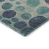 8' Teal Pink And Beige Geometric Washable Round Rug With UV Protection
