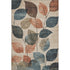 8' X 10' Beige Copper And Denim Blue Floral Washable Area Rug With UV Protection