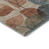 8' X 10' Beige Copper And Denim Blue Floral Washable Area Rug With UV Protection