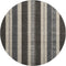 8' Black Ivory And Gray Striped Washable Round Rug With UV Protection