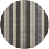 8' Black Ivory And Gray Striped Washable Round Rug With UV Protection