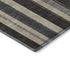 8' Black Ivory And Gray Striped Washable Round Rug With UV Protection