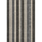 8' X 10' Black Ivory And Gray Striped Washable Area Rug With UV Protection