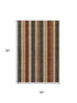 5' X 8' Chocolate Rust And Beige Striped Washable Area Rug With UV Protection