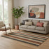 5' X 8' Chocolate Rust And Beige Striped Washable Area Rug With UV Protection