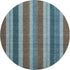 8' Teal And Brown Striped Washable Round Rug With UV Protection