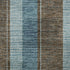 8' Teal And Brown Striped Washable Round Rug With UV Protection