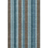 8' X 10' Teal And Brown Striped Washable Area Rug With UV Protection