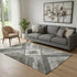 5' X 8' Brown Gray And Ivory Geometric Washable Area Rug With UV Protection