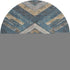 8' Navy Blue Brown And Beige Geometric Washable Round Rug With UV Protection