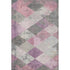 5' X 8' Blush Gray And Silver Geometric Washable Area Rug With UV Protection