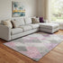 8' X 10' Blush Gray And Silver Geometric Washable Area Rug With UV Protection