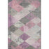 8' X 10' Blush Gray And Silver Geometric Washable Area Rug With UV Protection