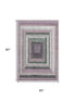 5' X 8' Blush Ivory And Charcoal Geometric Washable Area Rug With UV Protection