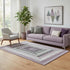 5' X 8' Blush Ivory And Charcoal Geometric Washable Area Rug With UV Protection