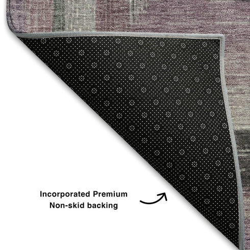 5' X 8' Blush Ivory And Charcoal Geometric Washable Area Rug With UV Protection