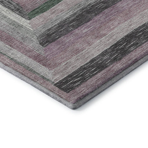 5' X 8' Blush Ivory And Charcoal Geometric Washable Area Rug With UV Protection