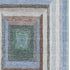 5' X 8' Denim Blue Ivory And Brown Geometric Washable Area Rug With UV Protection