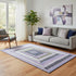5' X 8' Lavender Ivory And Charcoal Geometric Washable Area Rug With UV Protection