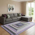 8' X 10' Lavender Ivory And Charcoal Geometric Washable Area Rug With UV Protection