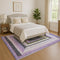 8' X 10' Lavender Ivory And Charcoal Geometric Washable Area Rug With UV Protection