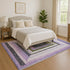 8' X 10' Lavender Ivory And Charcoal Geometric Washable Area Rug With UV Protection