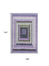 9' X 12' Lavender Ivory And Charcoal Geometric Washable Area Rug With UV Protection