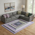 9' X 12' Lavender Ivory And Charcoal Geometric Washable Area Rug With UV Protection