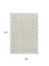 8' X 10' Beige And Ivory Geometric Washable Area Rug With UV Protection