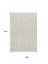 9' X 12' Beige And Ivory Geometric Washable Area Rug With UV Protection