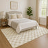 9' X 12' Beige And Ivory Geometric Washable Area Rug With UV Protection