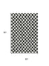 5' X 8' Black And Ivory Geometric Washable Area Rug With UV Protection
