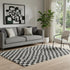 5' X 8' Black And Ivory Geometric Washable Area Rug With UV Protection
