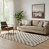 5' X 8' Brown And Ivory Geometric Washable Area Rug With UV Protection
