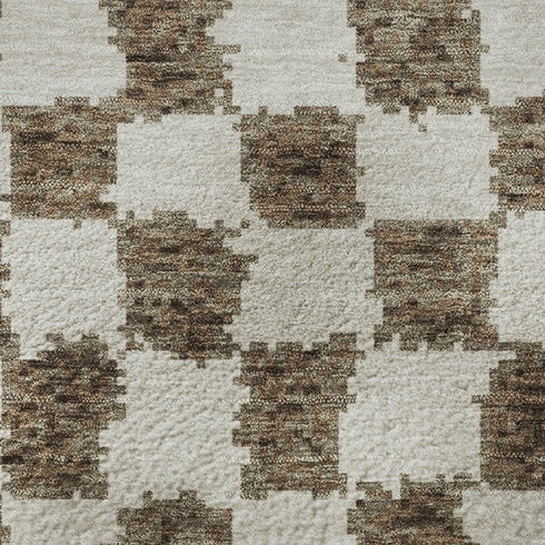 8' X 10' Brown And Ivory Geometric Washable Area Rug With UV Protection