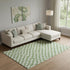 9' X 12' Green And Ivory Geometric Washable Area Rug With UV Protection