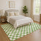 9' X 12' Green And Ivory Geometric Washable Area Rug With UV Protection