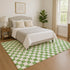 9' X 12' Green And Ivory Geometric Washable Area Rug With UV Protection